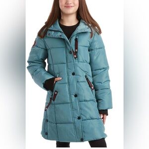CANADA WEATHER GEAR Girls Winter Coat Quilted Puffer Parka Size 14/16
